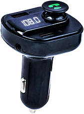 Автомобільний Bluetooth модулятор трансмітер FM USB зарядка X16 Wireless Car KIT Чорний, фото 3