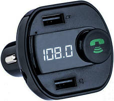 Автомобільний Bluetooth модулятор трансмітер FM USB зарядка X16 Wireless Car KIT Чорний, фото 4