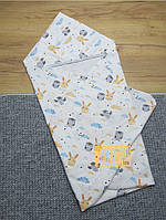 Байковий дитячий рушник куточок для купання новонародженого рушника з куточком фланельовий фланель 2968 Бежевий