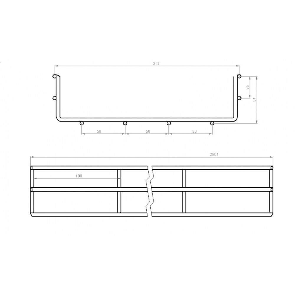 Лоток сітчастий 200х50, дріт Ø4 мм, білий цинк, 2,5м, фото 1