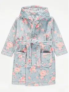 Халат для дівчинки блакитний квітковий принт George 110/116см