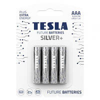 Первинні елементи та Первинні батареї TESLA BATTERIES AAA SILVER + (LR03 / BLISTER FOIL 4 шт.) [tsi141596-TCI]