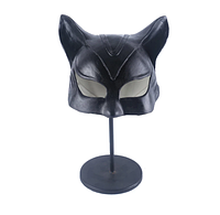 Черная полулицевая латексная маска Женщина Кошка, Маска Женщины Кошки Catwoman, Маска супергерой из комиксов о
