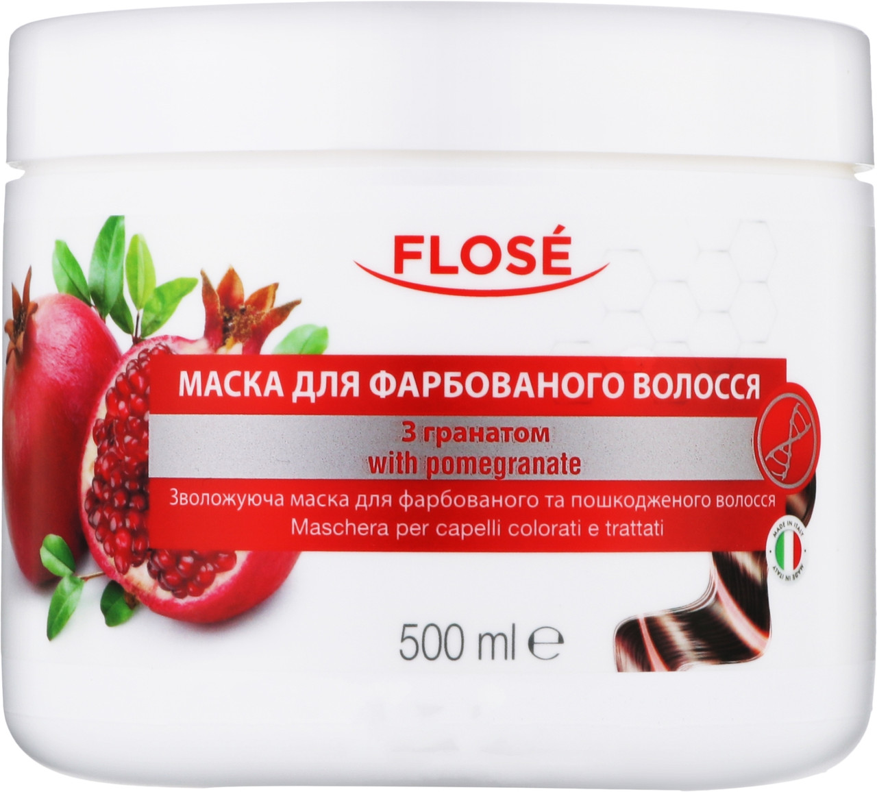 Зволожуюча маска для фарбованого та пошкодженого волосся Flose Colored Hair 500 мл