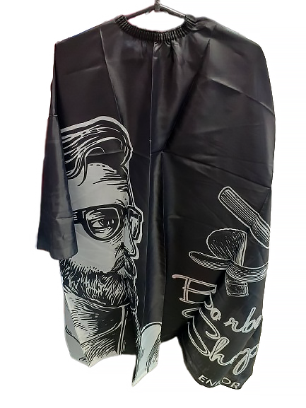 Пеньюар перукарський, пеньюар для стрижки Barber чорний із принтом