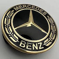 Колпачок на диски Mercedes Benz 75 мм 70 мм A1704000025 черный с золотом