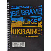 Блокнот А5, 80 арк., лаковка, пружина збоку LIKE UKRAINE [tsi216462-ТSІ]