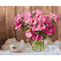 Картина по номерам "Розовые петунии на столе" [tsi192643-TCI]