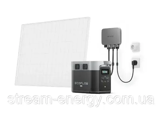 Комплект енергонезалежності EcoFlow PowerStream - мікроінвертор 800W + зарядна станція Delta Max 2000