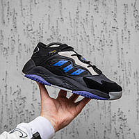 Мужские кроссовки Adidas Streetball II GX0783 (чёрно-белые с серым и синим) демисезонные кроссы 2318 mood