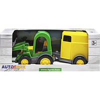Трактор-багги с ковшом зеленийз жовтим коневозом [tsi207456-TCI]