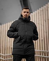 Зимняя мужская парка Haipp - Stark теплая (черная) Haipp современная модная длинная куртка для парней cross
