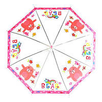 Зонтик-трость "Зверушки", розовый (d=86 см) [tsi204793-TCI]