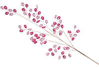 Декоративная ветвь с акриловыми камнями розовая с малиной, 72см