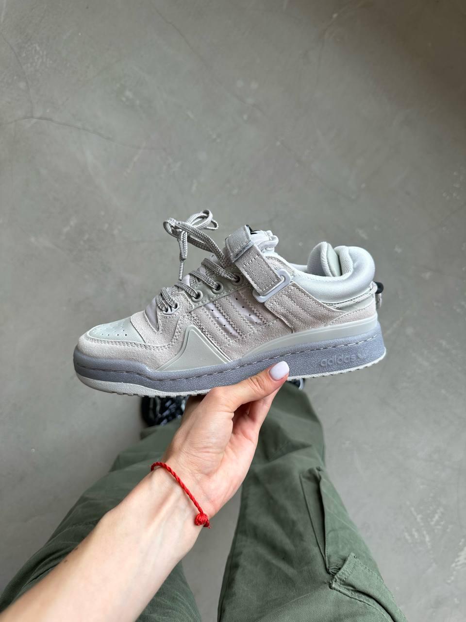 Чоловічі кросівки Adidas Campus x Bad Bunny Grey (сірі) молодіжні весняно-осінні кеди A00104 топ
