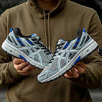 Мужские кроссовки Asics Gel Venture 6 Grey Blue (серые с синим) универсальные стильные спорт кроссы I1499 топ