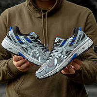 Мужские кроссовки Asics Gel Venture 6 Grey Blue (серые с синим) универсальные стильные спорт кроссы I1499 41