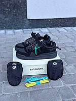 Мужские кроссовки Adidas Forum Low x Bad Bunny Back to School Black (чёрные) стильные замшевые кроссы art0430