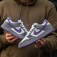 Мужские кроссовки Nike SB Dunk Low Pro Purple Pigeon (фиолетовые с серым) модные низкие деми кеды I1446 mood