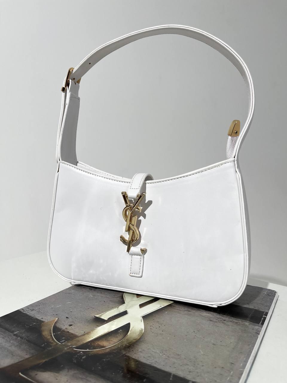 Жіноча сумка-клатч Yves Saint Laurent Hobo White (біла) torba0063 маленька сумочка з емблемою YSL топ