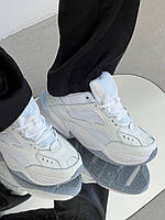 Женские кроссовки Nike M2K Tekno White (белые) красивые объемные удобные кроссы демисезон NK014 vkross