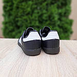 Чоловічі демісезонні кросівки Adidas Samba (чорні з білим) стильні повсякденні кроси 11018 Адідас топ, фото 6