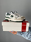 Жіночі кросівки New Balance 550 White Green (біло-зелені) класні демісезонні кроси на щодень 622 топ, фото 3