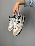 Жіночі кросівки New Balance 550 White Green (біло-зелені) класні демісезонні кроси на щодень 622 топ, фото 5