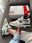 Жіночі кросівки New Balance 550 White Green (біло-зелені) класні демісезонні кроси на щодень 622 топ, фото 6