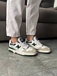 Жіночі кросівки New Balance 550 White Green (біло-зелені) класні демісезонні кроси на щодень 622 топ, фото 9