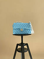 Женская сумка кросс-боди Chanel 2.55 Blue (голубая) KIS04009 стильная сумочка на цепочке с эмблемой Шанель