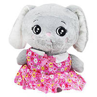 Мягкая игрушка заяц серый в розовом платье [tsi197240-TSI]