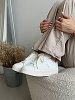 Женские кроссовки Adidas Stan Smith Bonega White Platform (белые) стильные красивые на высокой подошве A00105