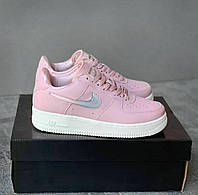 Женские кроссовки Nike Air Force 1 Low Pink (розовые на белой подошве) красивые молодежные кроссы 6464 топ