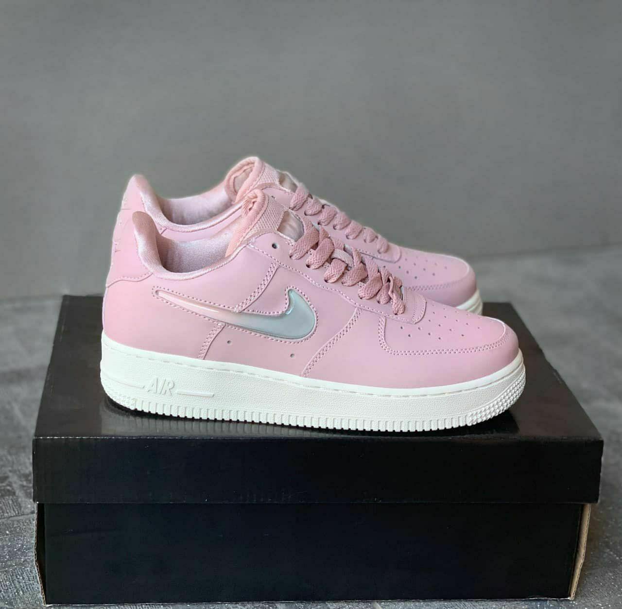 Nike air force 1 jelly swoosh pink hot sale