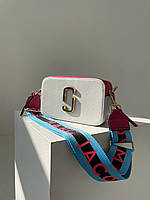 Женская подарочна сумка Marc Jacobs The Snapshot White/Pink (белая) KIS02010 модная для стильной девушки house