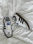 Чоловічі осінні кросівки Adidas Samba White/Black (білі) стильні повсякденні кроси AS026 Адідас топ, фото 5