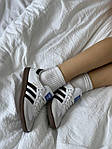Чоловічі осінні кросівки Adidas Samba White/Black (білі) стильні повсякденні кроси AS026 Адідас топ, фото 7