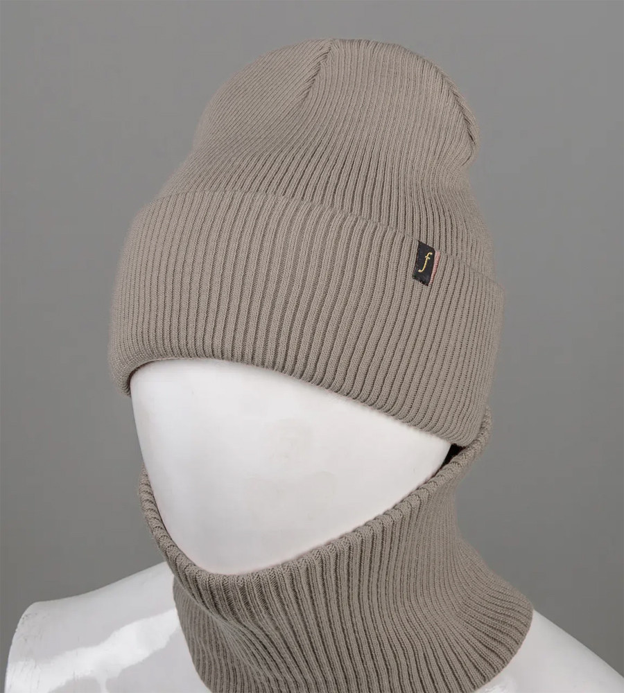 Подвійна Резинка з відворотом + Баф (С2218), Капучино, фото 1