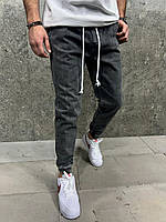 Мужские базовые джинсы зауженные (черные) 7928 молодежные удобные повседневные для парней топ