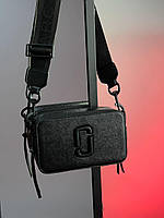 Женская подарочна сумка Marc Jacobs The Snapshot Total Black (черная) KIS02078 модная для стильной девушки