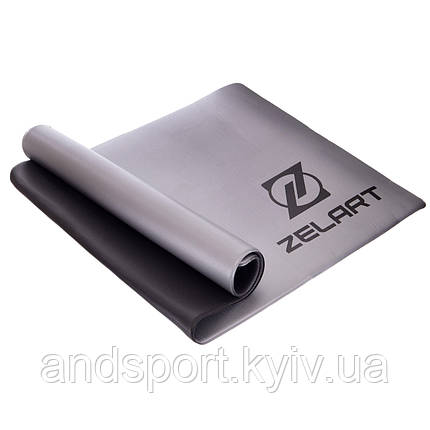 Килимок для фітнесу та спорту PVC Zelart FI-2580 120x60x0,8см сірий-чорний Код FI-2580, фото 1