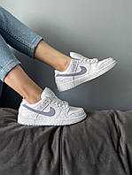 Женские кроссовки Nike SB Dunk Purple Pulse (белые с фиолетовым) модные спортивные повседневные кроссы 097 топ