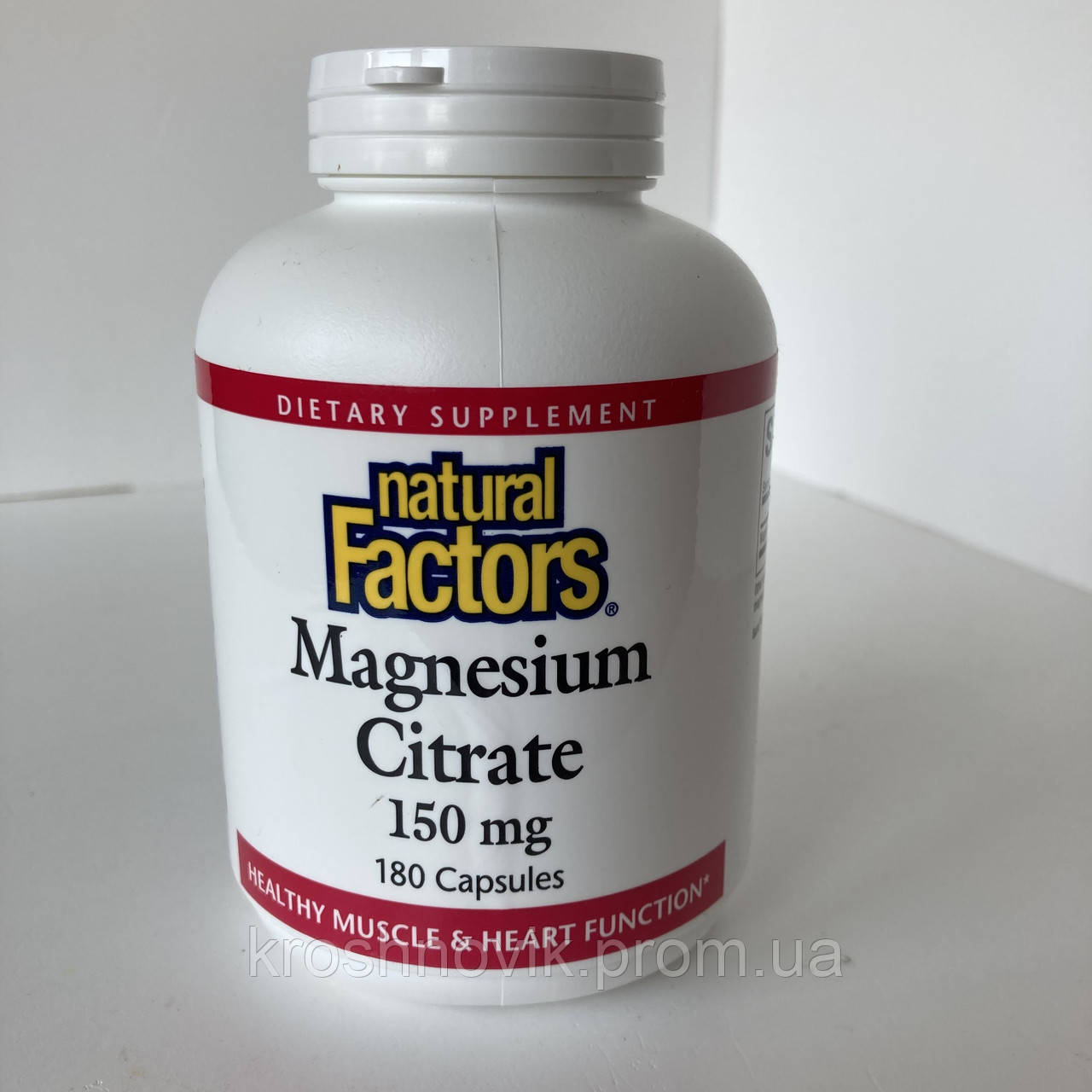 Natural factors Magnesium citrate Магній цитрат 150 мг, 180 капсул - фото 1 - id-p1927517515