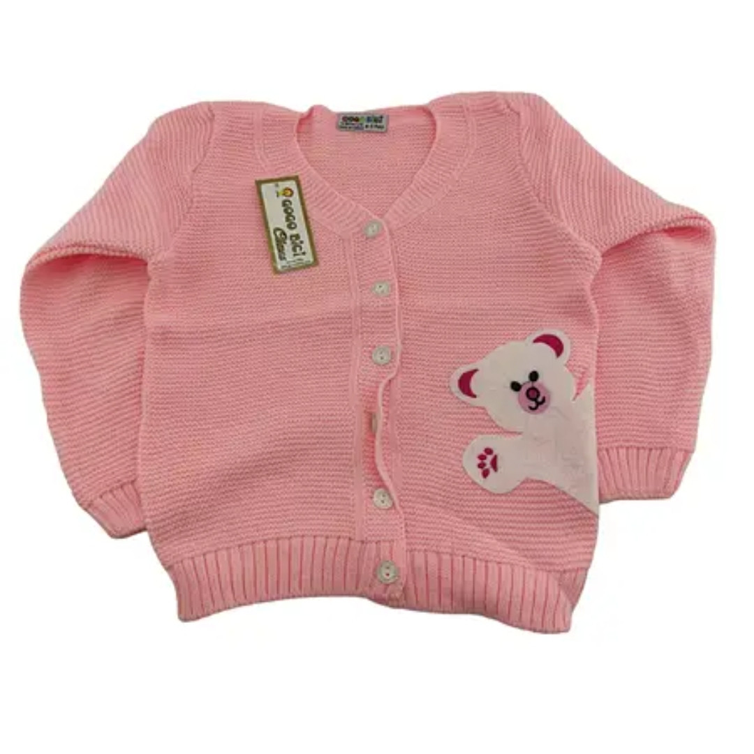 Дитячий светр Туреччина 1, 2, 3, 4 роки для дівчинки на ґудзиках рожевий (ФД11)