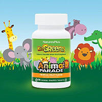 NaturesPlus Source of Life Animal Parade Kid Greenz смесь зеленых овощей и водорослей витамины для детей. 90 т