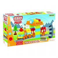 Baby Blocks Мои первые кубики Железная дорога 2,24м 58 деталей [tsi115037-ТСІ]