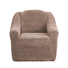 Чохли натяжні на диван і два крісла плюшеві хутряні Venera колір капучіно, фото 3