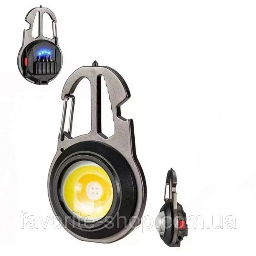 Акумуляторний LED ліхтарик W5137 з Type-C (Лінза, 7 режимів, карабін, викрутки)