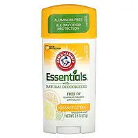 Arm & Hammer Essentials, дезодорант с натуральными дезодорирующими веществами, цитрусовый